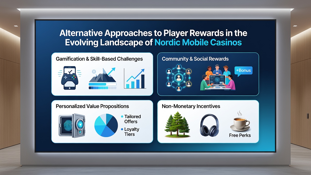 Mobile app screen displaying cross-industry reward options including travel vouchers and retail gift cards available through Nordic casino loyalty program